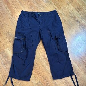 Ralph Lauren Navy Cargo Crop Pants Womens Sz 14